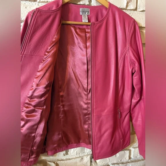 Chico's Pink Leather Jacket - Picture 5 of 6